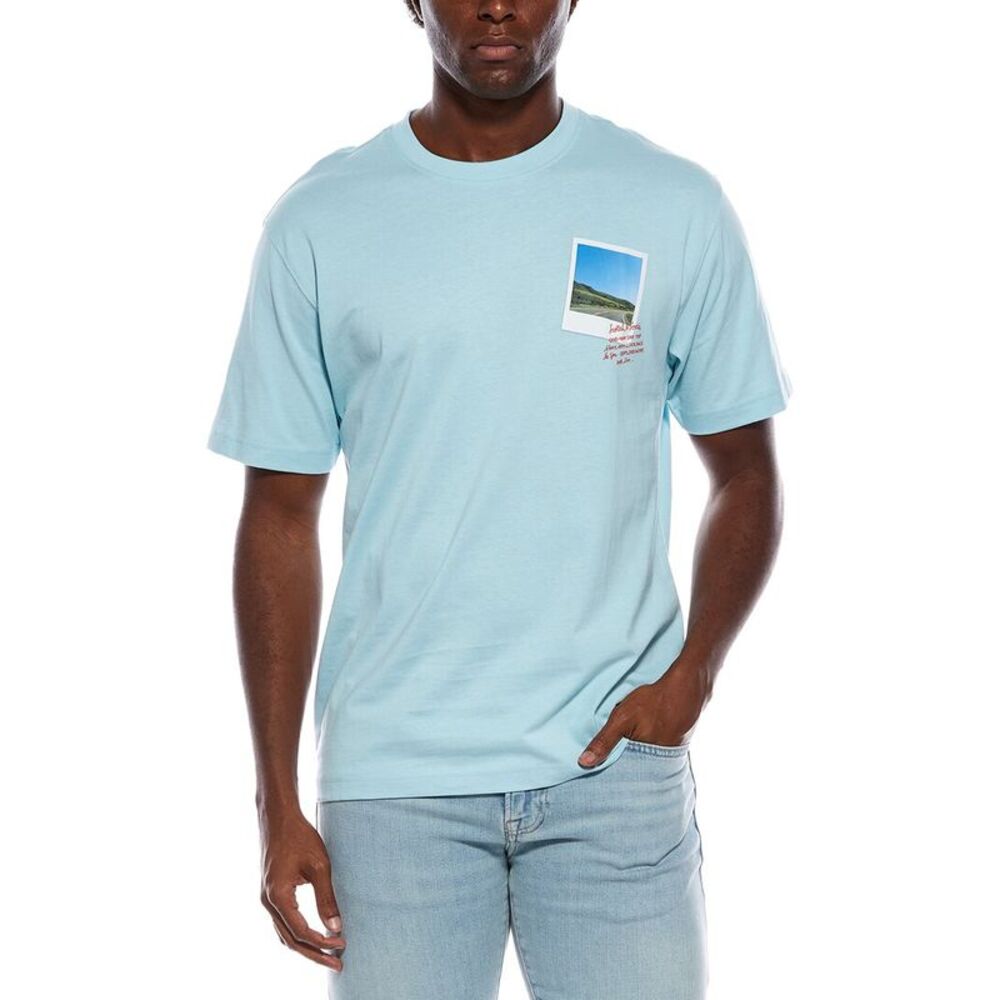 New! Scotch & Soda Light Blue Short Sleeve Tee with Photo Chest Print